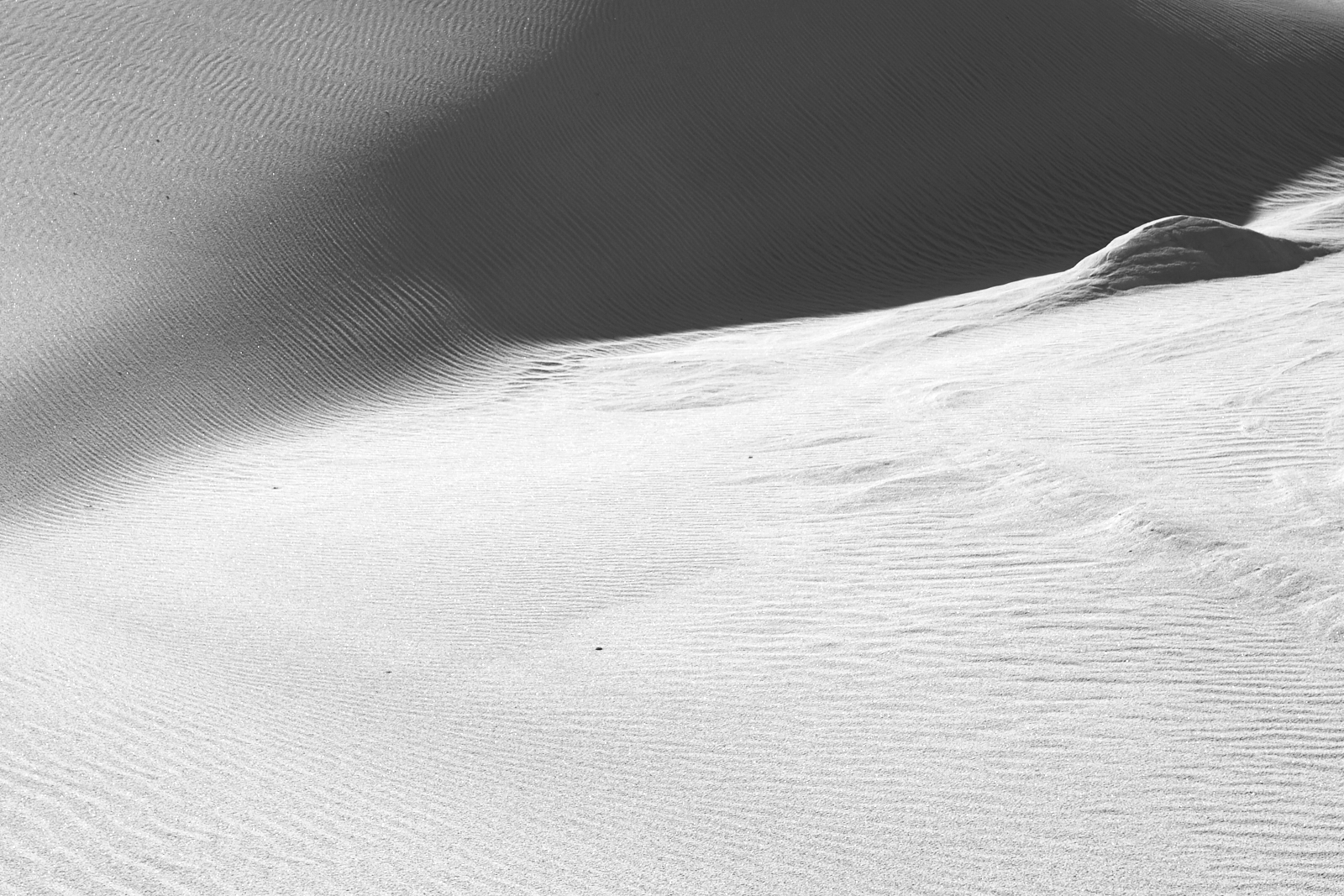 Landscape #181019.1. Black and White photo of shadows at White Sands National Monument.