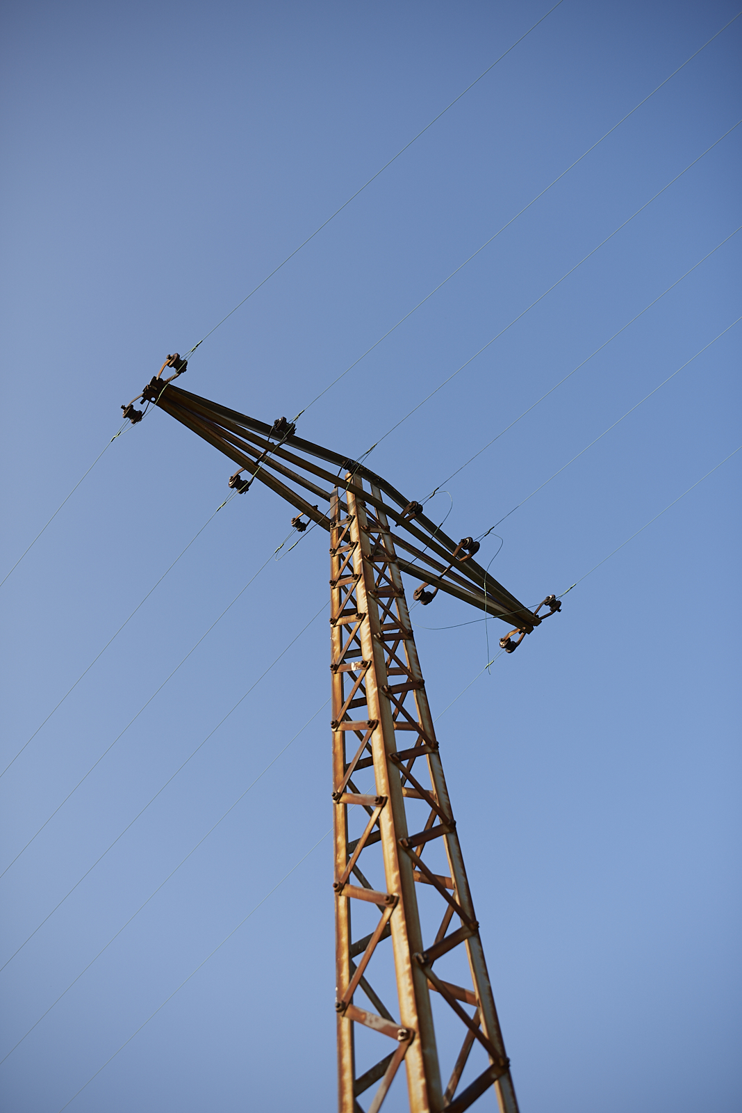 Urban #181224: A color photo of an old power pole.